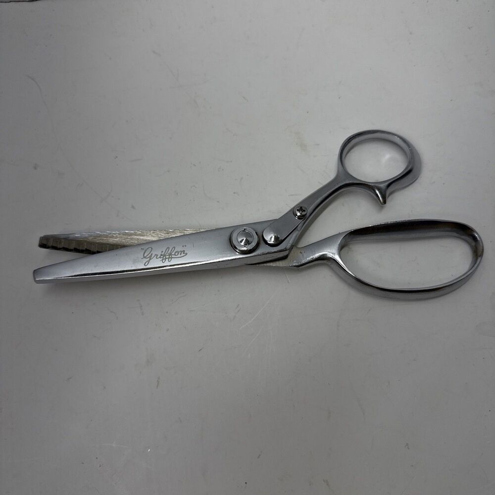 VTG GRIFFON Model A Pinking Shears Professional Chrome Plated 8 In.Scissors 1950
